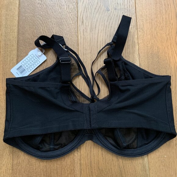Women's Elomi Sachi Plunge Underwire Bra Black Size 38K - Picture 7 of 7